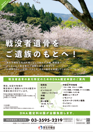 戦没者遺骨DNA鑑定リーフレット
