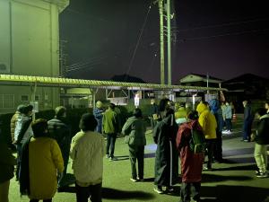 地域住民による避難訓練の様子①